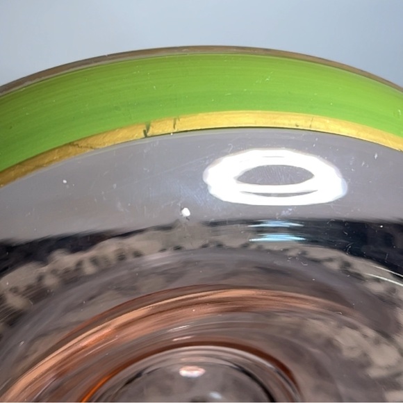 Vintage Tiffin Franciscan Rambler Rose Rolled Edge Console Pink Green Gold Rim - Picture 14 of 17